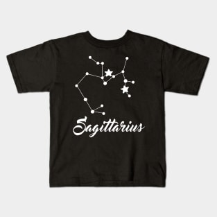 Sagittarius - White print Kids T-Shirt